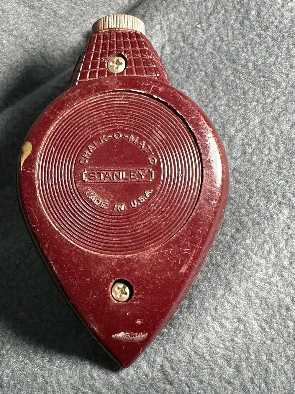 Vintage Stanley Maroon Chalk Line Reel